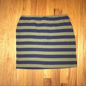 Striped stretch skirt